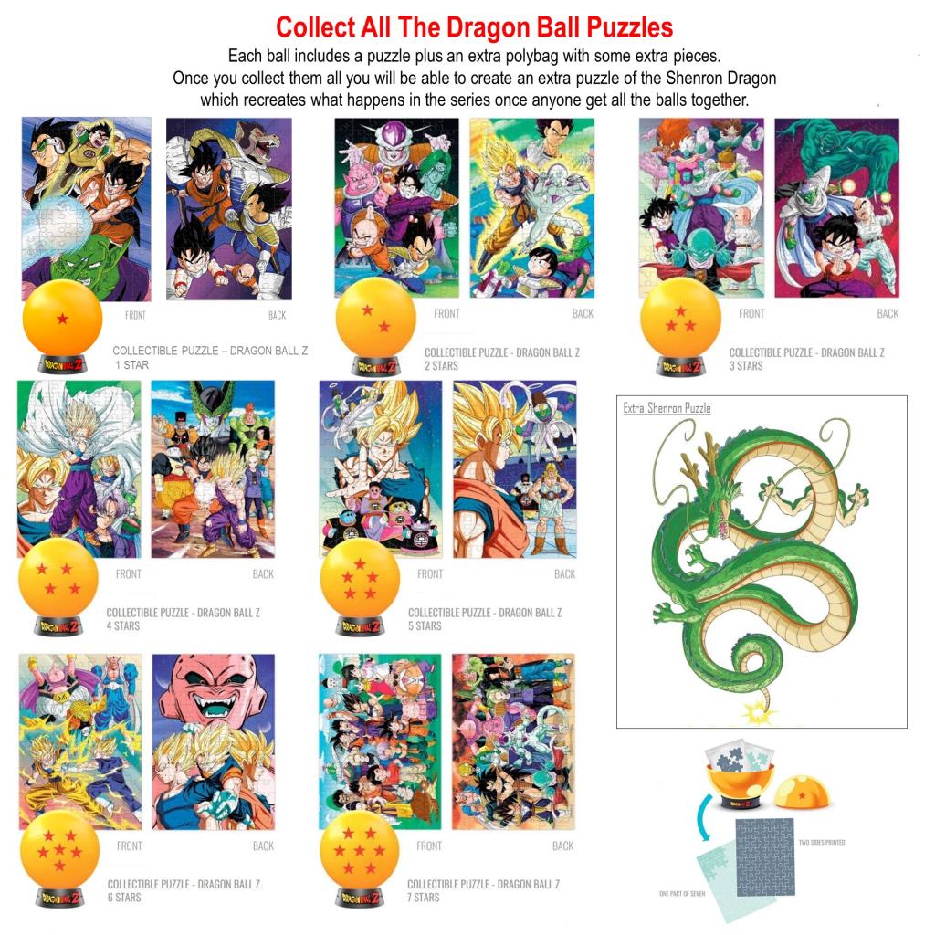 DRAGON BALL Z - Collectible Puzzle - 2 Stars - 2in1 Puzzle + Extra