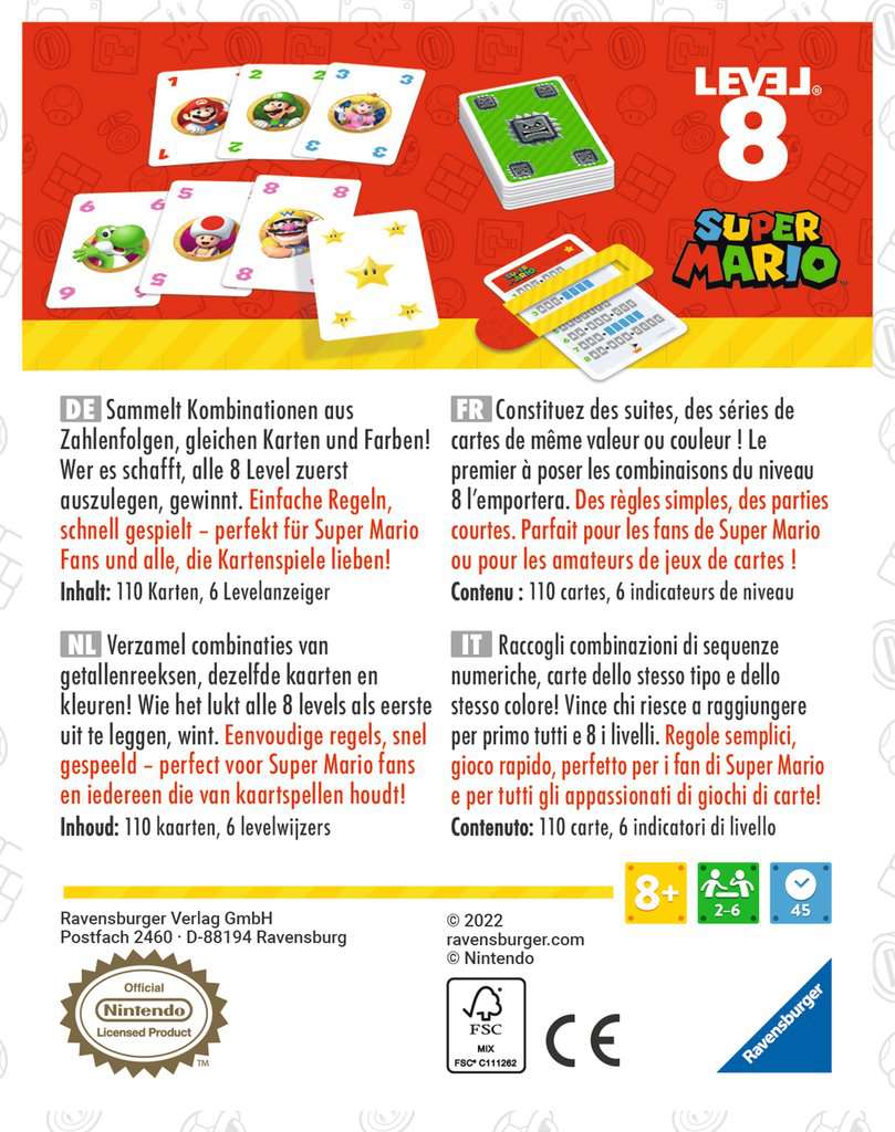 NINTENDO - Super Mario Level 8 - Jeu de famille