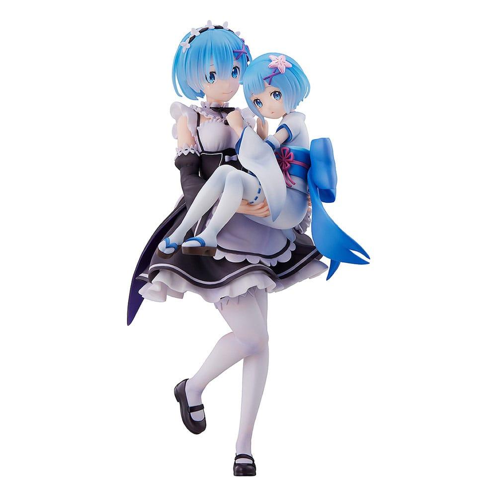 RE ZERO - Rem & Childhood Rem - Statue 23cm