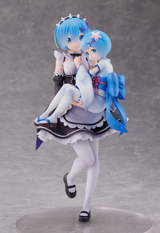 RE ZERO - Rem & Childhood Rem - Statue 23cm