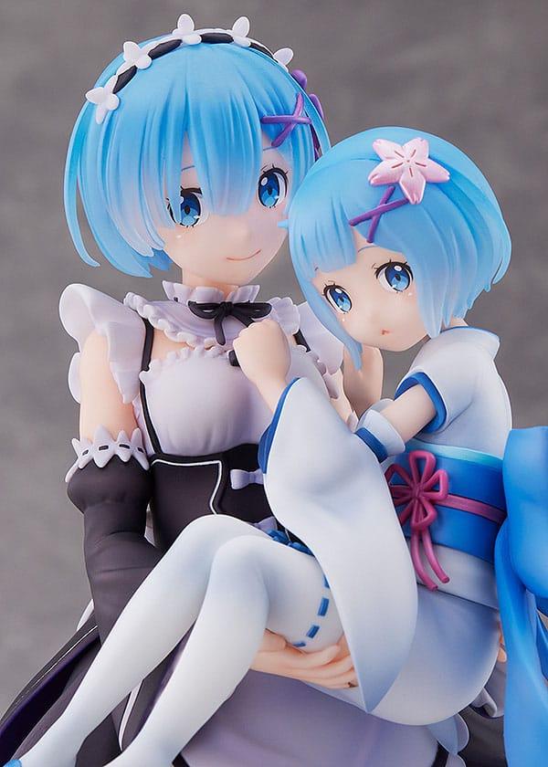 RE ZERO - Rem & Childhood Rem - Statue 23cm