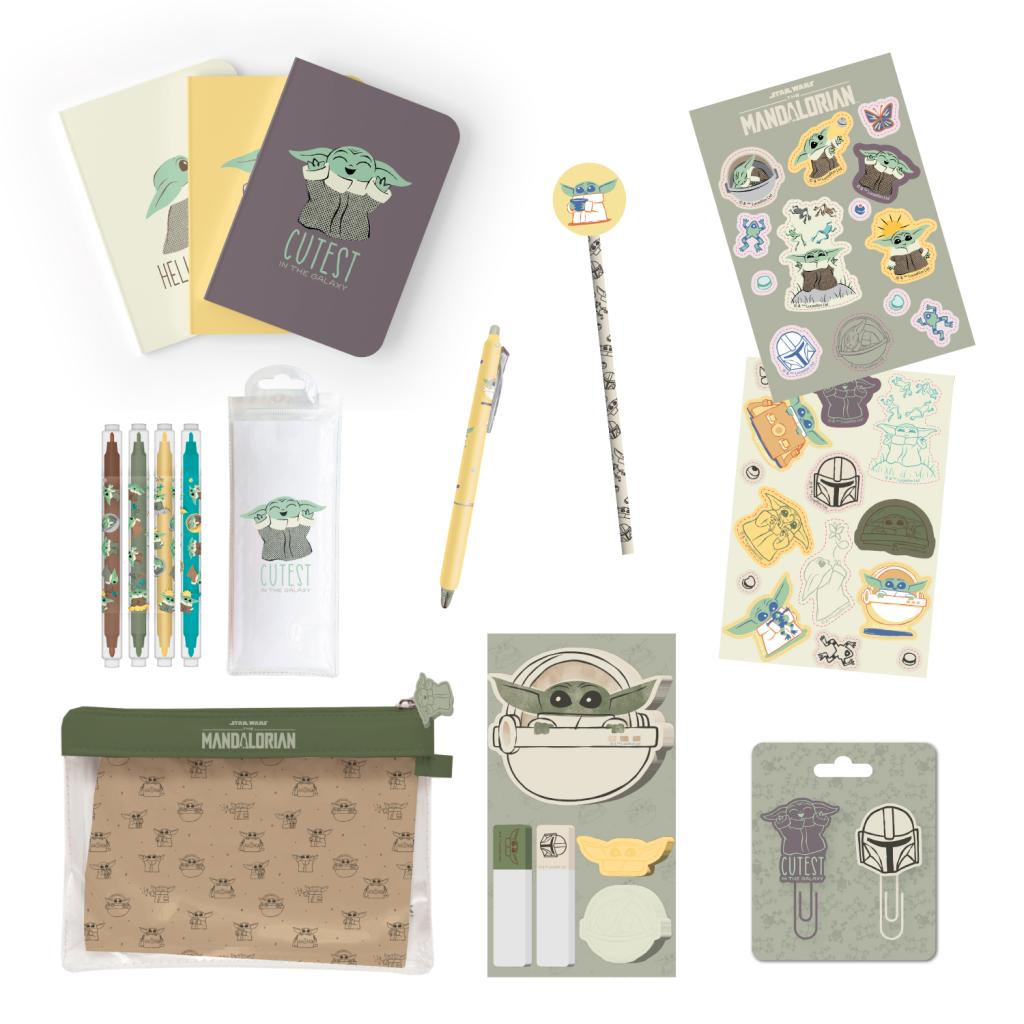 GROGU - Stationery Set with 3 A6 Notebooks - 10pc.