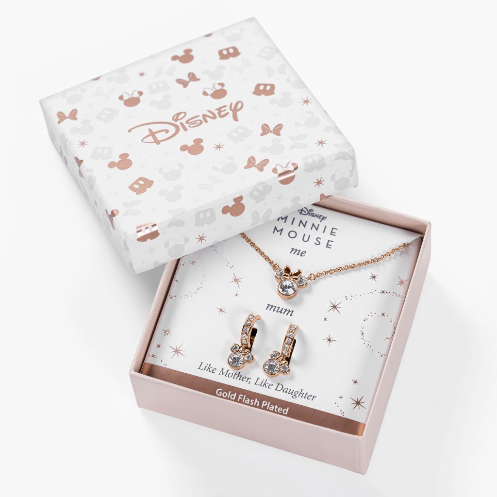 MINNIE -Mother & Daughter Set- Silver Brass Plated Necklace + Earrings