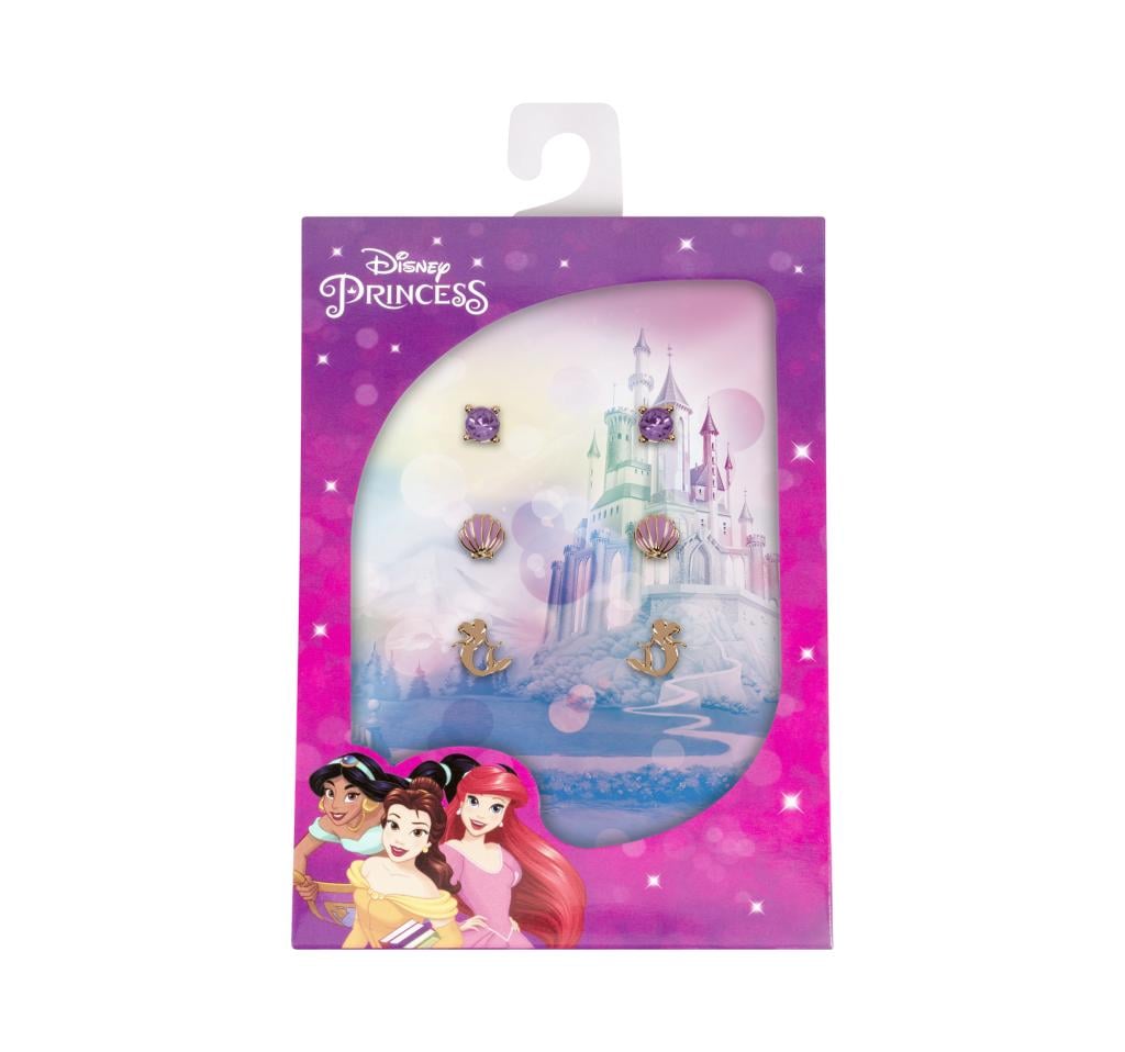 THE LITTLE MERMAID - 3 Pairs of Studs Earrings