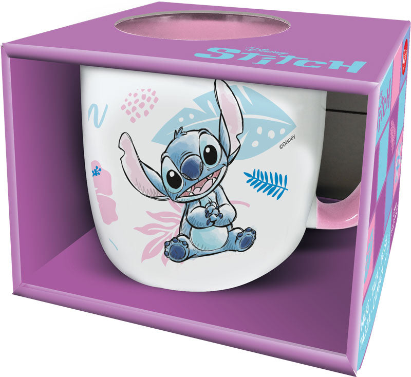 STITCH - Watercolor Pink - Mug Elite Colored Inner - 13Oz