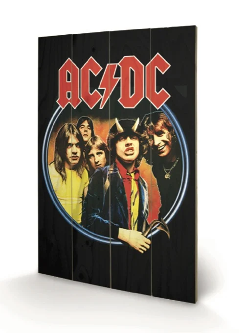 AC/DC - Impression sur Bois 40X59 - Group