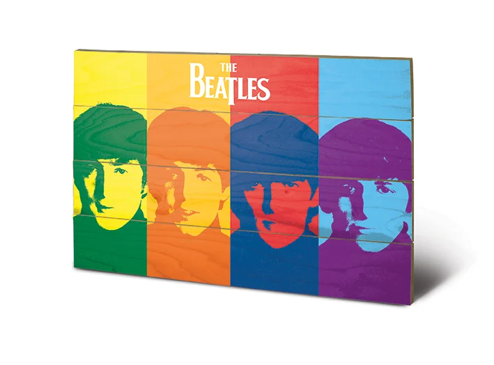 THE BEATLES - Printing on wood 40X59 - Pop Art