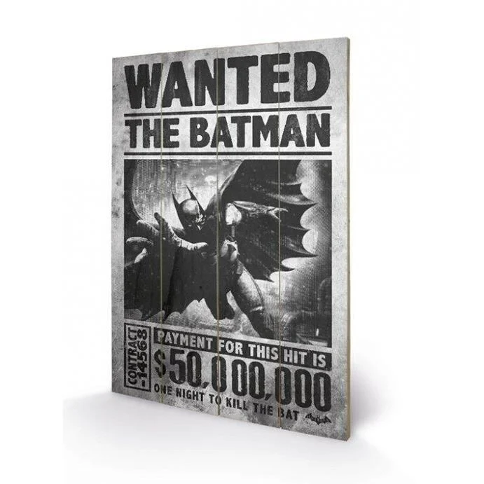 BATMAN - Wanted - Printing on wood  40X59