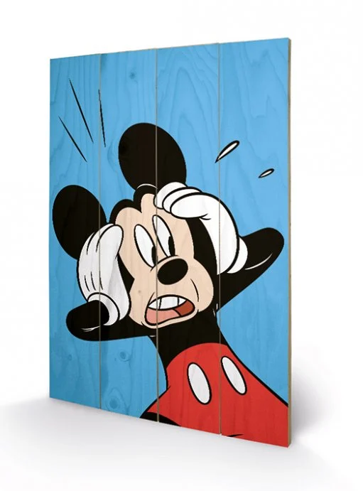 DISNEY - Printing on wood 40X59 - Mickey Mouse Shocked