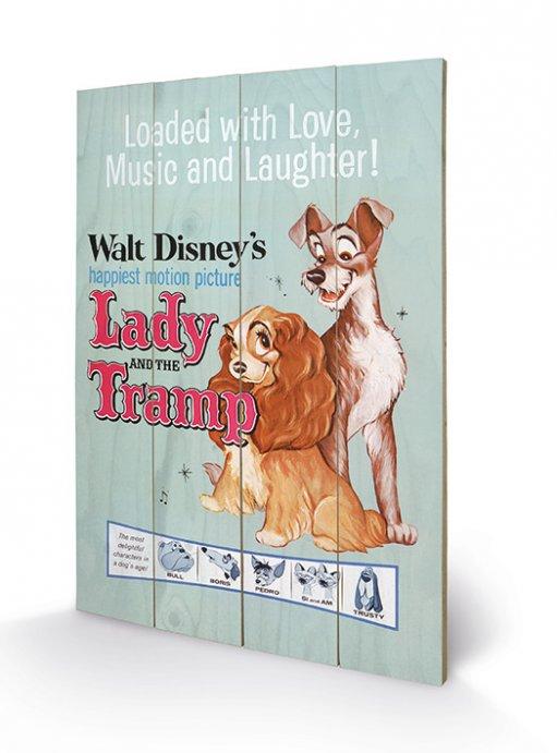 DISNEY - Printing on wood 40X59 - Lady and the Tramp Move