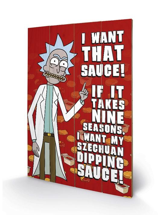 RICK & MORTY - Wood Print 40X59 - Szechuan Sauce