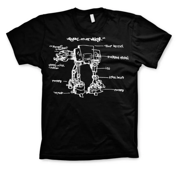 STAR WARS - T-Shirt AT-AT Sketch - Black (S)