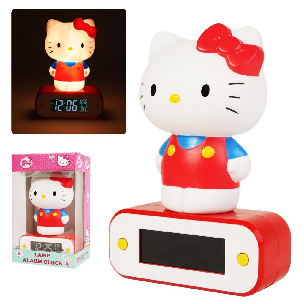 HELLO KITTY - Alarm Clock with LED Lamp - 7inch