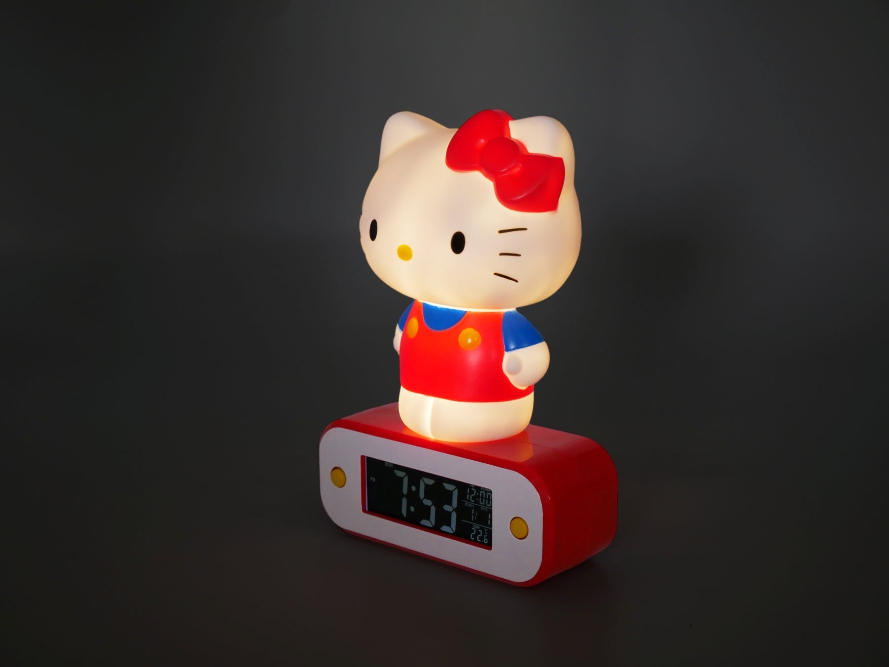 HELLO KITTY – Wecker mit LED-Lampe – 7 Zoll