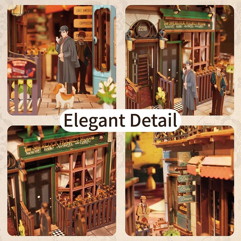 BOOK NOOK KIT - DIY- Baker Street - 141pcs + LED Light