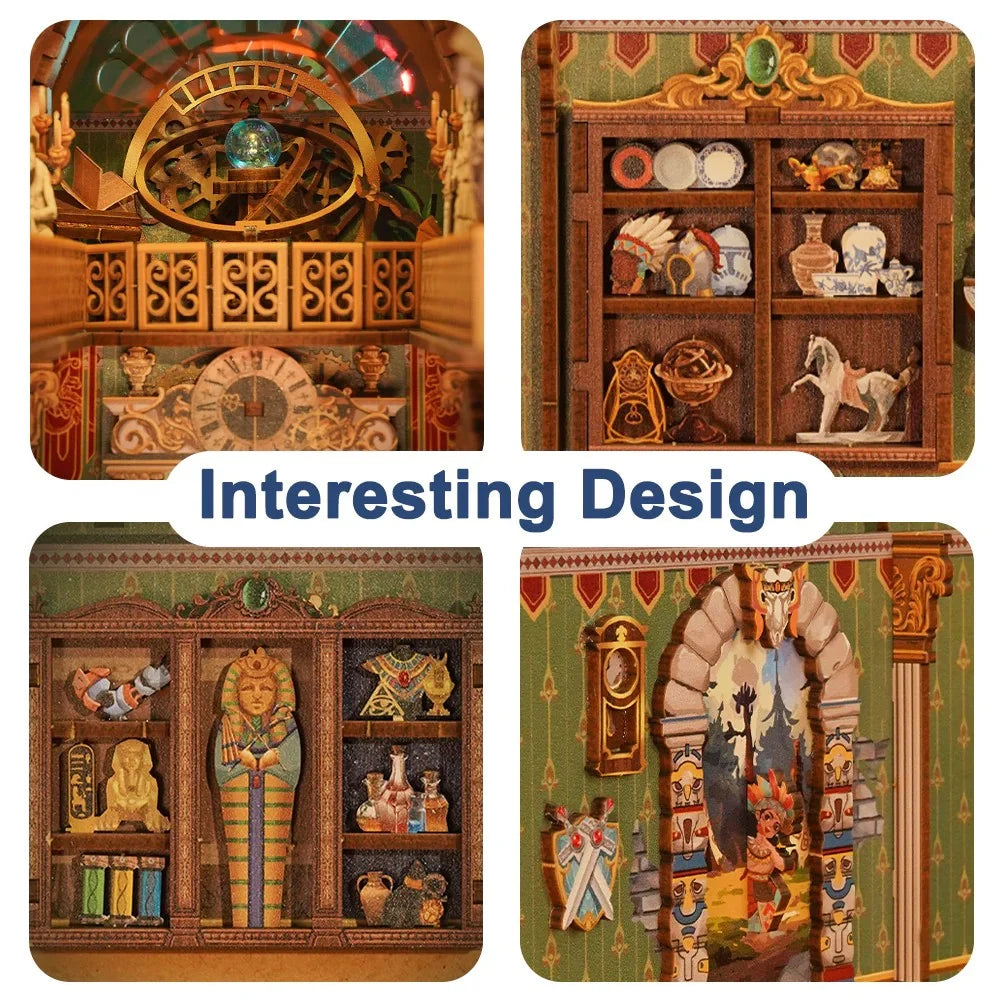 BOOK NOOK KIT - DIY- Spacetime museum - 279pcs + LED Light