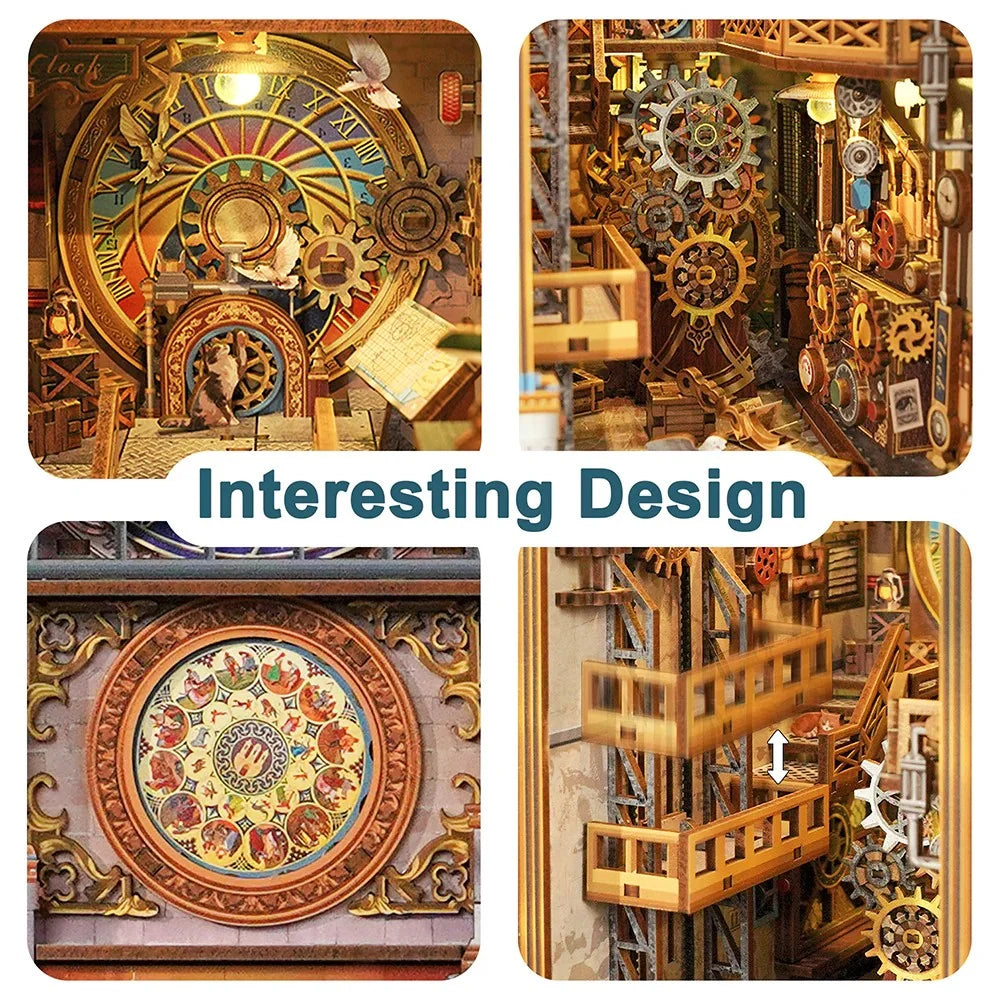 BOOK NOOK KIT - DIY- Clock Tower - 430pcs + LED Light