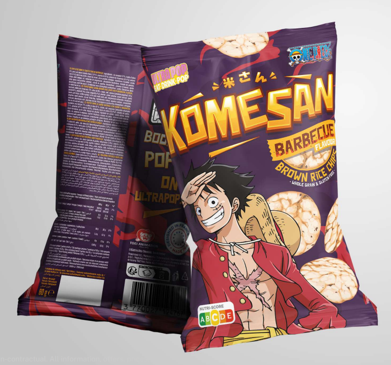 ONE PIECE - Komesan 'Rice Crips' - Luffy - 60g - BBQ