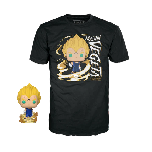 DRAGON BALL Z - Booble Head POP N° 862 - Majin Vegeta (GW) + Tee (L)