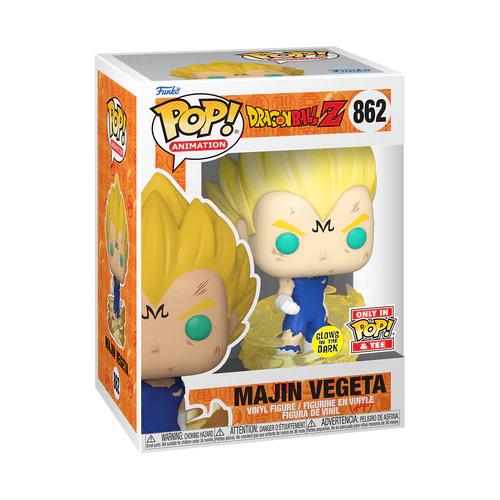 DRAGON BALL Z - Booble Head POP N° 862 - Majin Vegeta (GW) + Tee (L)