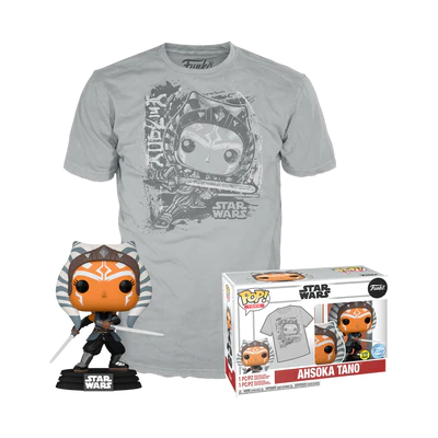 THE MANDALORIAN - Booble Head POP N° 464 - Ahsoka (GW) + Tee (M)