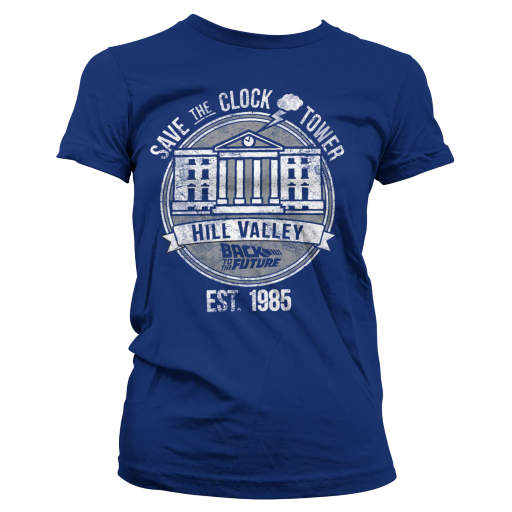 BACK TO THE FUTURE - T-Shirt Save the Clock Tower - Navy GIRL (M)