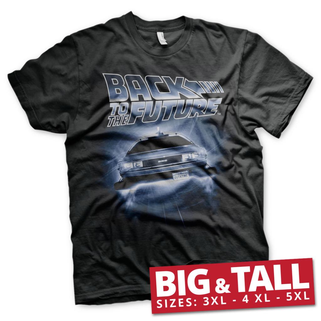 BACK TO THE FUTURE - T-Shirt Big & Tall - Flying Delorean (5XL)