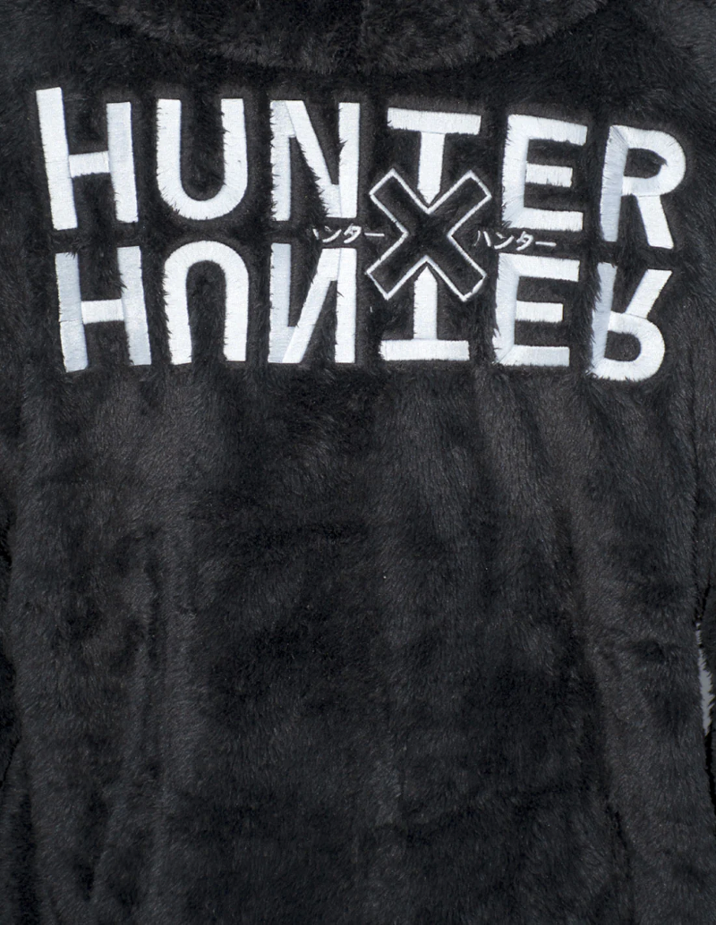 HUNTER X HUNTER - Logo - Flauschiger Kapuzenpullover mit Reißverschluss für Herren (S/M)