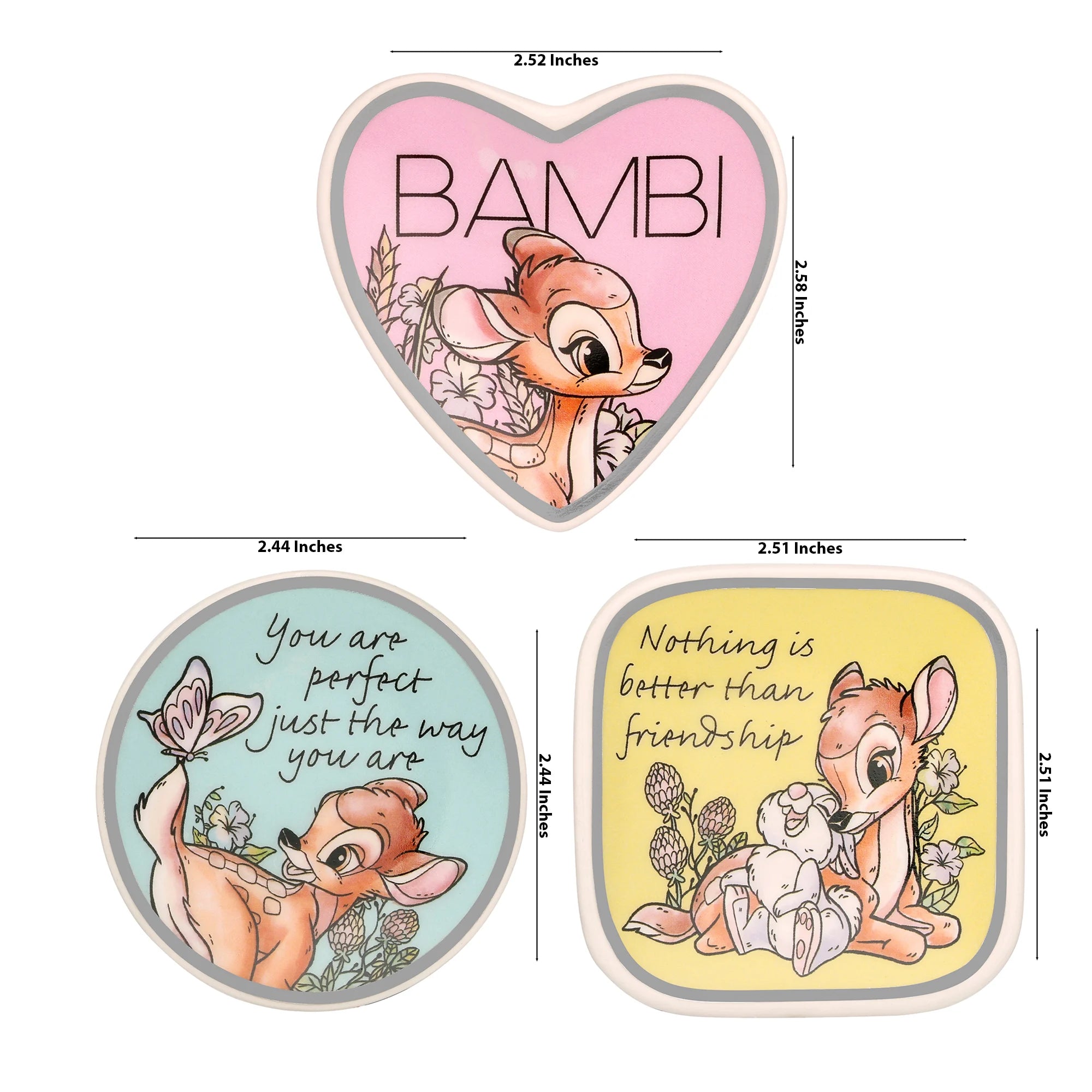 BAMBI – 3 Mini-Schmucktablett-Set – 20,6 x 7,2 x 2,3 cm