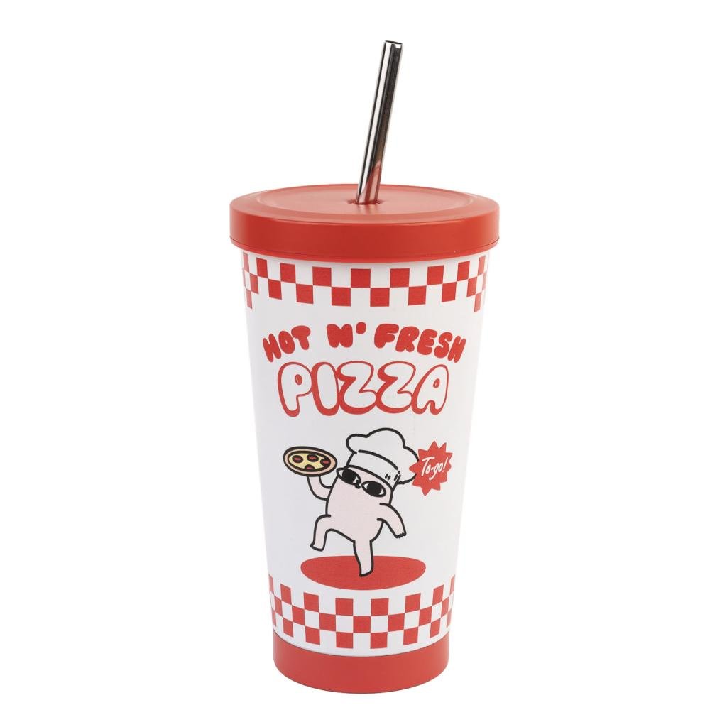 KETNIPZ - Pizza - Fashion Straw Tumbler - Size 19Oz