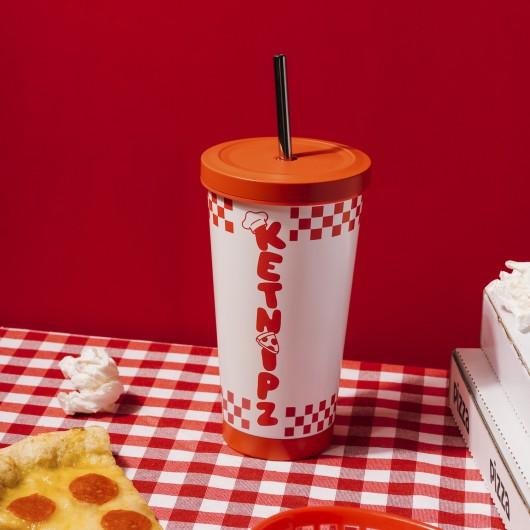 KETNIPZ - Pizza - Fashion Straw Tumbler - Size 19Oz