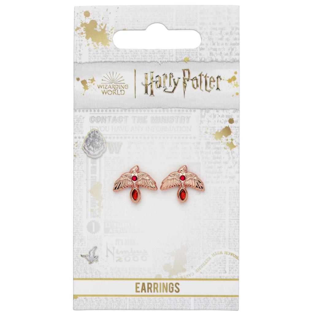 HARRY POTTER - Stud Earrings - Rose Gold Fawkes