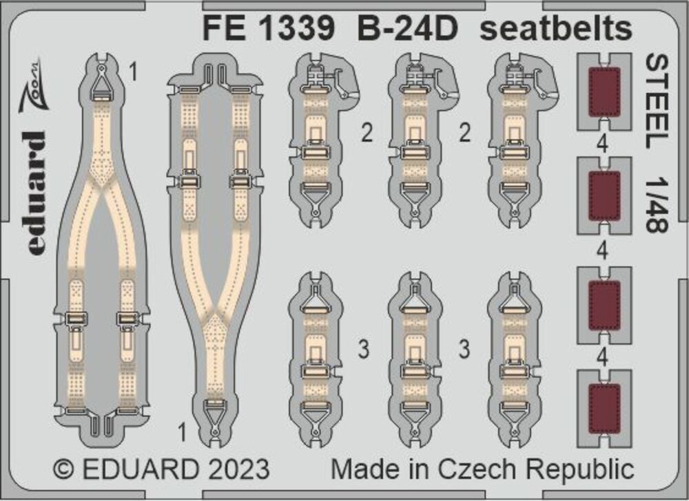 B-24D seatbelts STEEL 1/48 REVELL