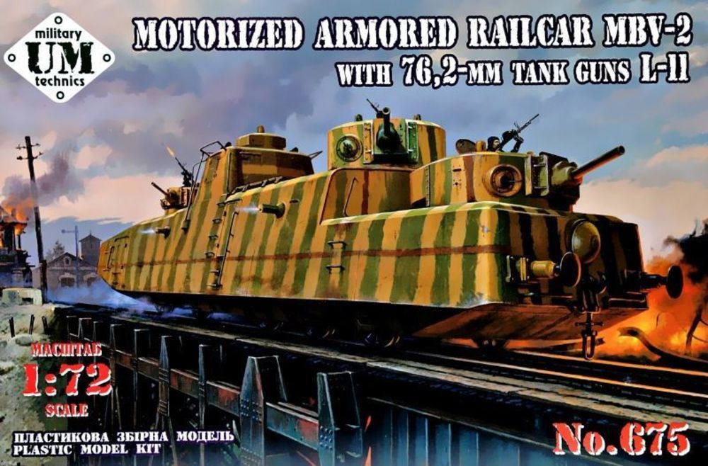 MBV-2 Motorized armored Railcar with 76,2-mm Tank guns L-11