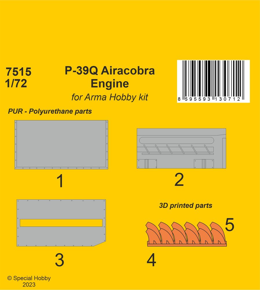 P-39Q Airacobra Engine 1/72