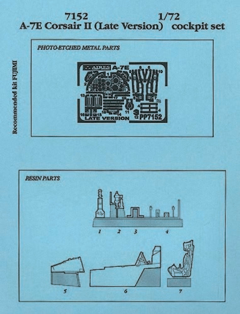 A-7E Corsair II Cockpit Set Sp��te Version f��r Fujimi Bausatz