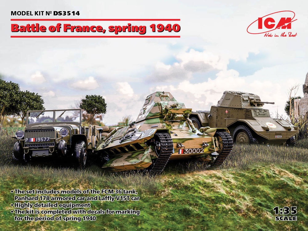 Battle of France, spring 1940 (Panhard 178 AMD-35,FCM 36,Laffly V15T)