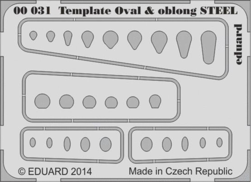 Template ovals & oblong STEEL for tool