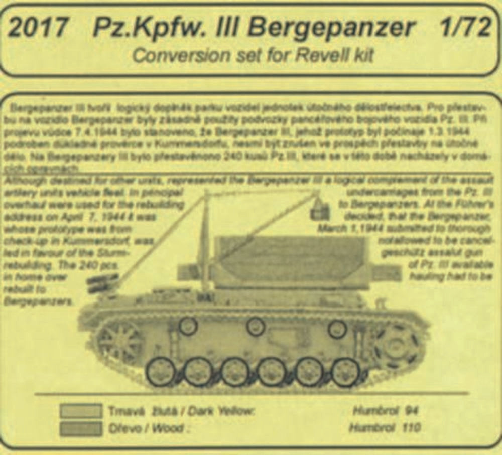 Pz.Kpfw. III Bergepanzer conversion set f��r Revell Bausatz