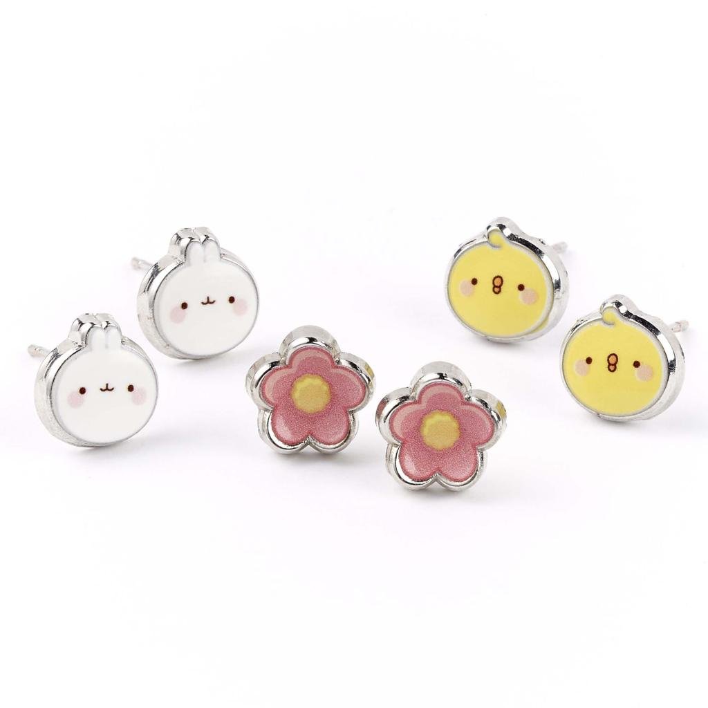 MOLANG & Piu Piu - Set of 3 Stud Earrings