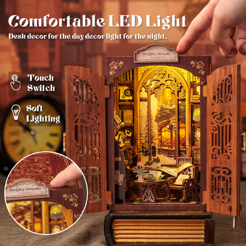 BOOK NOOK KIT - DIY - Memories Bookshop - 127pc + LED Light
