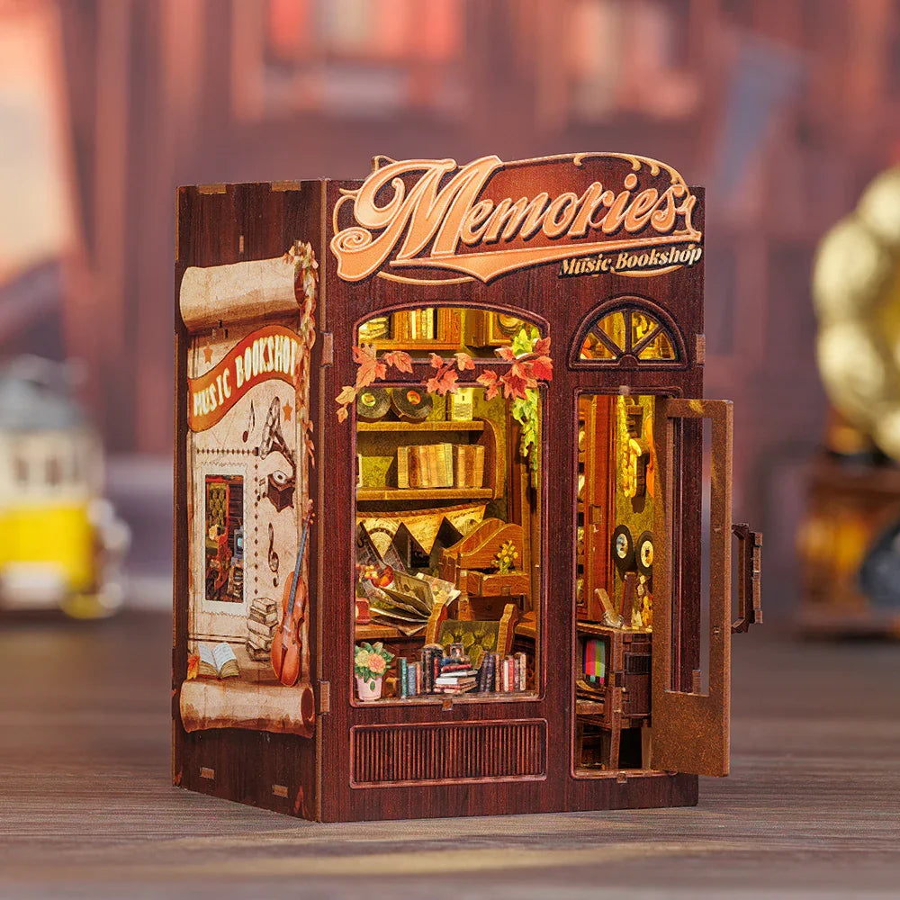 BOOK NOOK KIT - DIY - Memories Music Bookshop - 136pc + LED Light