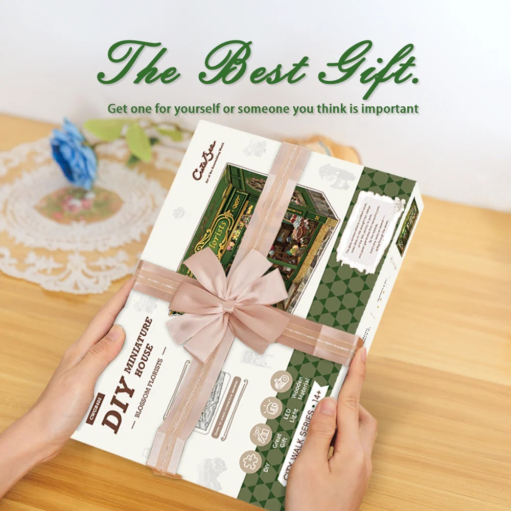 MINIATURE HOUSE - DIY - Blossom Florist - 265pc + LED Light