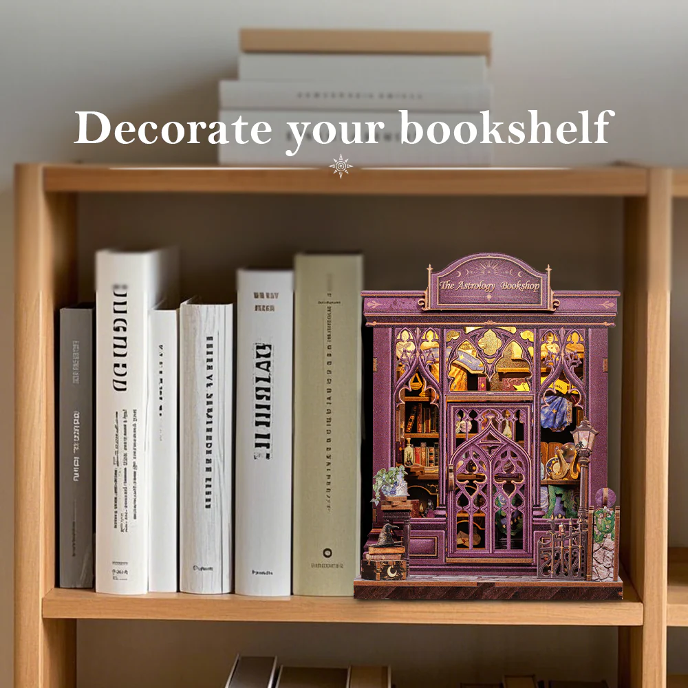 MINIATURE HOUSE - DIY - Astrology Bookshop - 155pc + LED Light