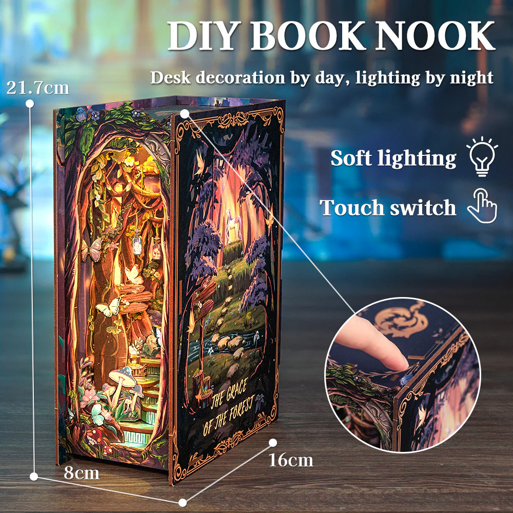 BOOK NOOK KIT - DIY - The Grace of the Forest - 89pc + LED Light