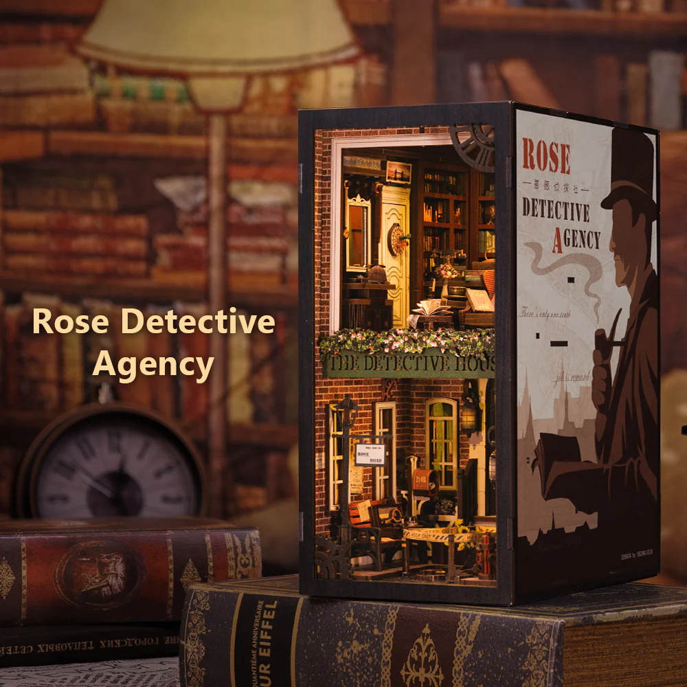 BOOK NOOK KIT - DIY - Rose Detective Agency - 322pc + LED Light