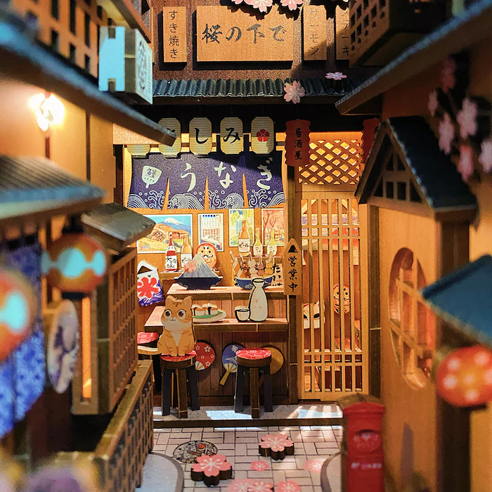 BOOK NOOK KIT - DIY - Under The Sakura Tree - 214pc + LED Light