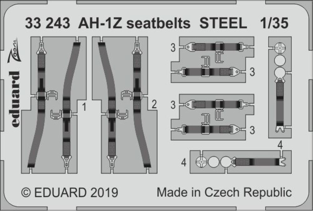 AH-1Z seatbelts STEEL for Academy