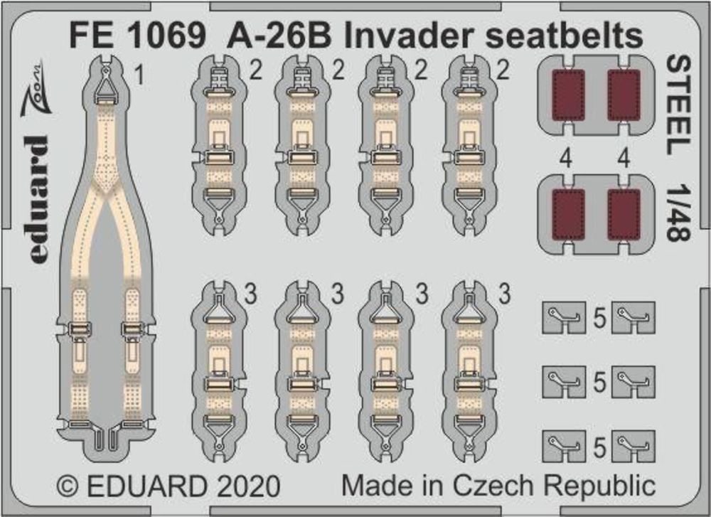 A-26B Invader seatbelts STEEL for ICM