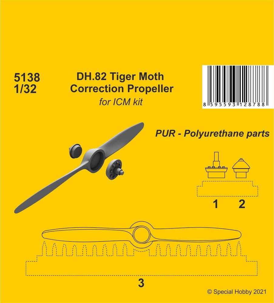 DH.82 Tiger Moth Correction Propeller(ICM kit)"